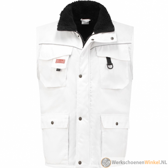 Bodywarmer Wit met zwarte bontvoering