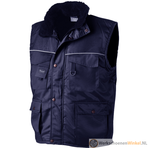 Bodywarmer met bontvoering marineblauw