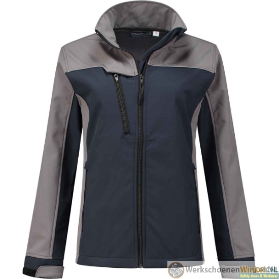 Afbeelding van Softshell Werkjas Workman Winddicht Navy/Grijs