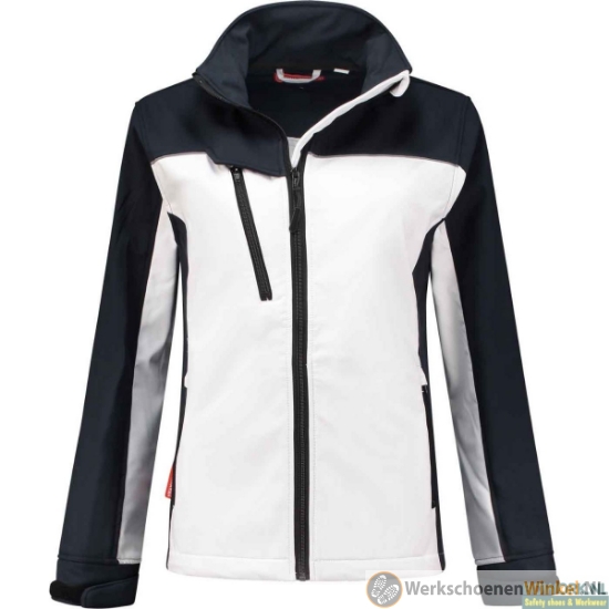 Afbeelding van Softshell Werkjas Workman Winddicht Wit/Navy