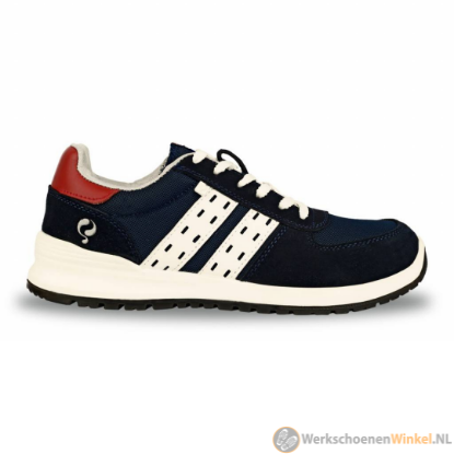 Toon details van Flexibele werksneaker Quick Sprint S1P Navy met PU/PU loopzool (extra grip) Afbeeldingen van Flexibele werksneaker Quick Sprint S1P Navy met PU/PU loopzool (extra grip)