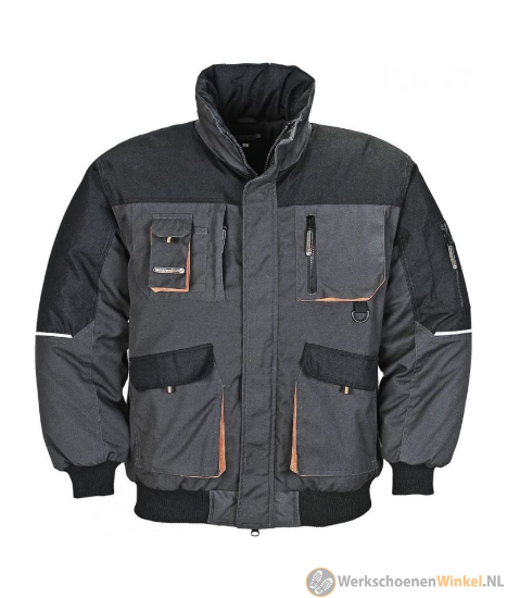 Afbeelding van Multifunctionele Terratrend Werkjas 4629 met gewatteerd materiaal (extra warmte) - Kleur Grijs/Oranje