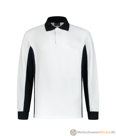 Afbeelding van Comfortabele Sportieve Wit/Grijs Polosweater Workman