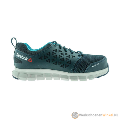 Toon details van Extreem lichte dameswerkschoenen Reebok S1P met Memorytech binnenzool (perfecte pasvorm) - Kleur Navy  Afbeeldingen van Extreem lichte dameswerkschoenen Reebok S1P met Memorytech binnenzool (perfecte pasvorm) - Kleur Navy