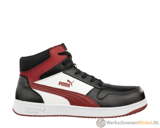 Afbeelding van Veiligheidsschoen PUMA 63.005 FRONTCOURT S3L Red/Black MID S3L met HERITAGE loopzool (hittebestendig)