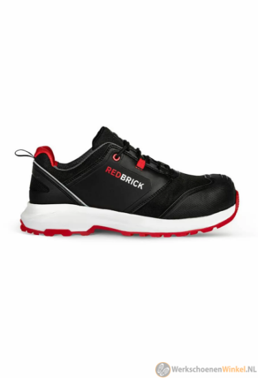 Afbeelding van Lage sportieve veiligheidsschoenen S3 Redbrick Pulse (met overneus) - Kleur Zwart/Rood