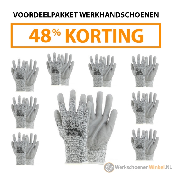 Afbeelding van SafetyJogger Snijbestendige Werkhandschoenen 12x paar voordeelbundel