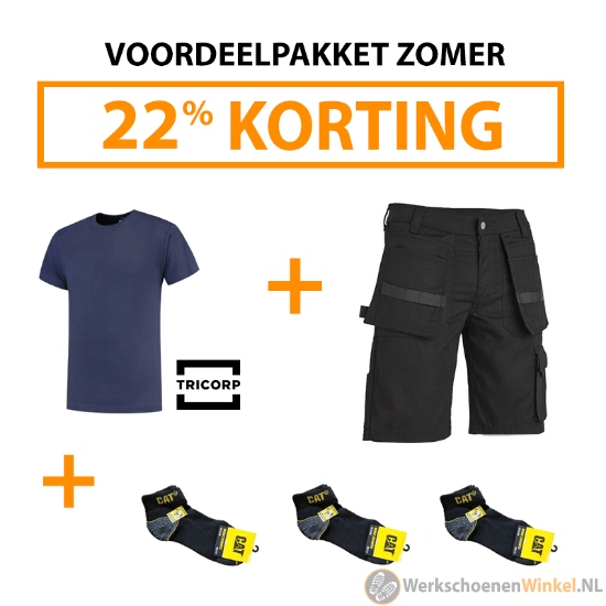 Afbeelding van Voordeelwerkpakket zomer: Tricorp Werkshirt + korte werkbroek + lage werksokken