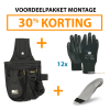 Afbeelding van Voordeelpakket montage: 12x paar montagehandschoenen + 1x gereedschapshouder + 1x paar inlegzolen