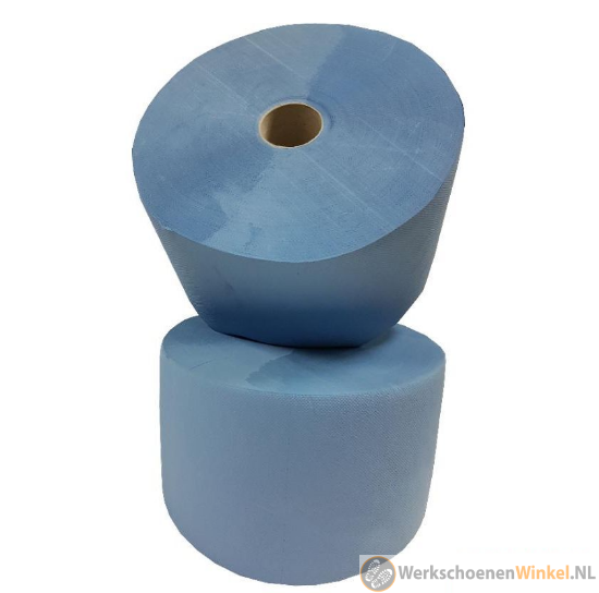 Afbeelding van Blauwe 3-laags industrierol  verlijmd cellulose, 21,6 cm - 70001015