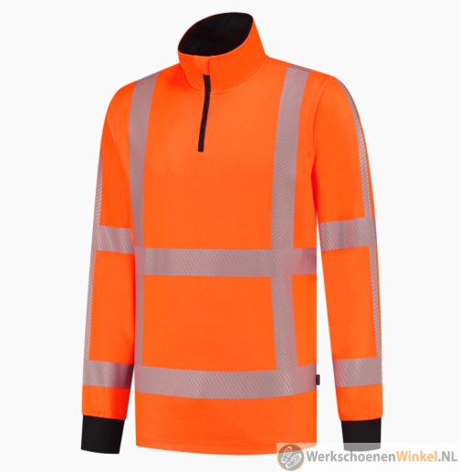 Afbeelding van Zichtbare RWS Tricorp Sweater Zip Revisible met ademend mesh - Kleur Fluor Oranje