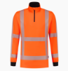 Afbeelding van Zichtbare RWS Tricorp Sweater Zip Revisible met ademend mesh - Kleur Fluor Oranje