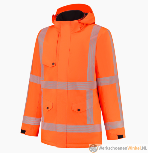 Afbeelding van Waterdichte Tricorp RWS Parka Revisible met scheurbestendige striping - Kleur Fluor Oranje