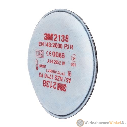 3M 2138 Stoffilter P3 R, ozon, organische damp, zure gassen, 20 stuks