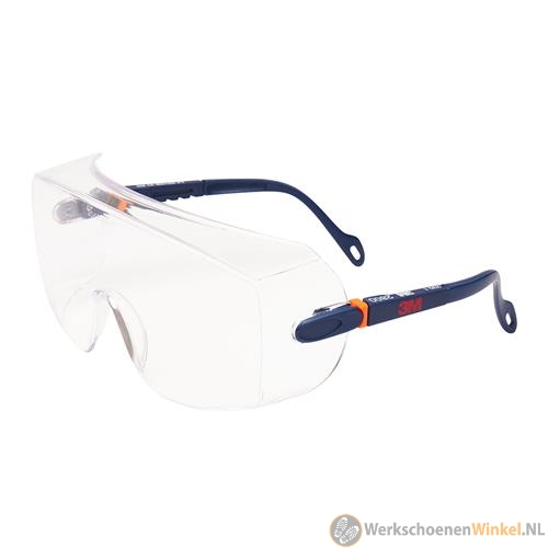 3M 2800 OverzetVeiligheidsbril, krasbestendig, polycarbonaat, heldere lens