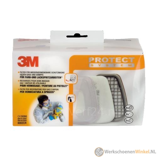 3M 6002CRN Filters A2P2 voor verfspuitmaskers 6002 CR, 1 set
