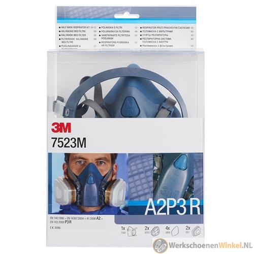 3M 7523M Herbruikbaar masker starterskit A2P3 (1x7502, 2x6055, 4x5935, 2x501)
