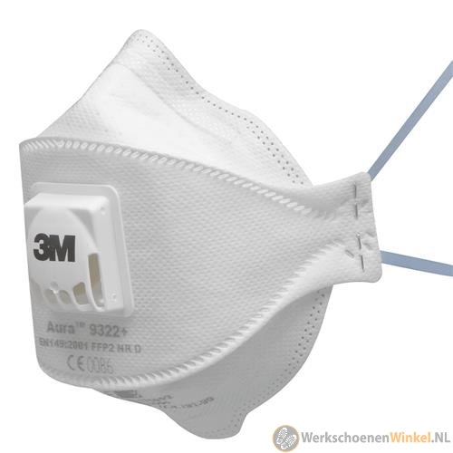 3M Aura 9322+ Stofmasker, FFP2, met uitademventiel, 10 stuks