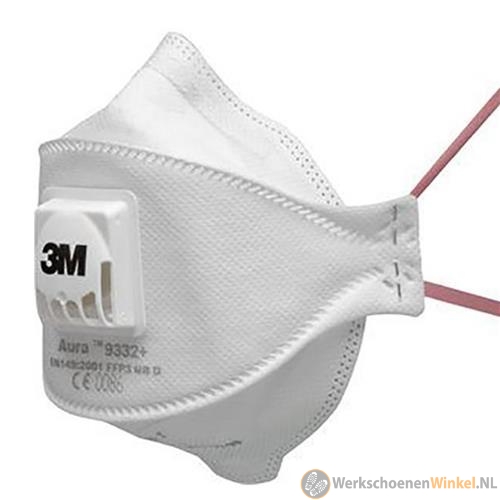 3M Aura 9332+ Stofmasker, FFP3, met uitademventiel, 10 stuks
