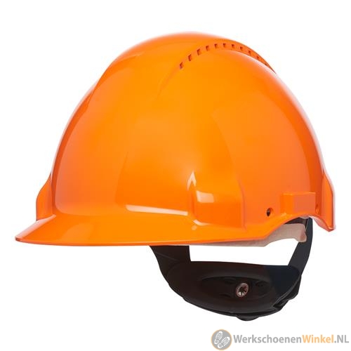3M G3000DUV-OR Veiligheidshelm, Uvicator, pinlock, ventilatie, lederen zweetband, oranje
