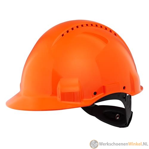 3M G3000NUV-OR Veiligheidshelm, Uvicator, ratelverstelling, ventilatie, plastic zweetband, oranje