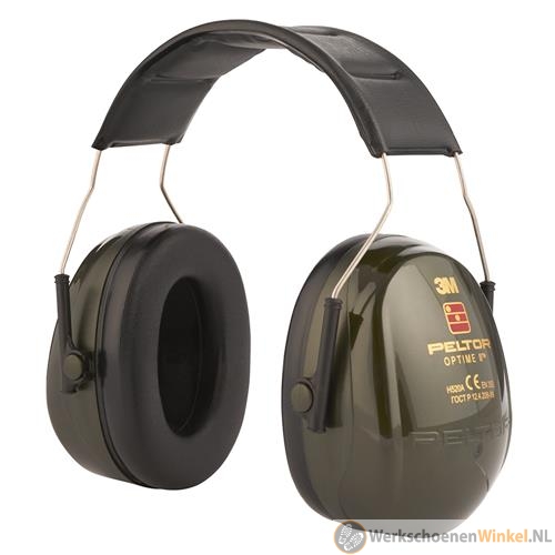 3M Peltor H520A-407-GQ Optime II Gehoorkappen, 31 dB, groen, hoofdband
