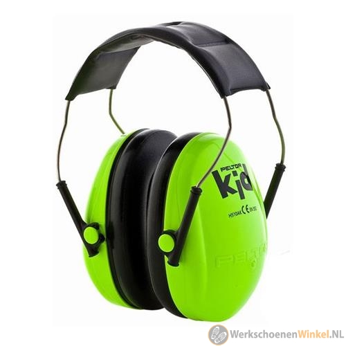 3M Peltor KID H510AKG Gehoorkappen voor kinderen, 87-98 dB, neongroen, hoofdband