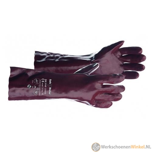 Handschoen PVC rood 45cm CE Cat III
