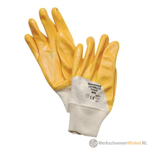 Honeywell Superlite Plus Nitrile Veiligheidshandschoen 3/4 coating geel
