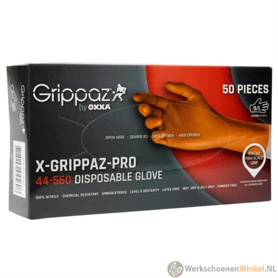 Oxxa 44-560 X-Grippaz-Pro oranje, dispenser à 50 stuks