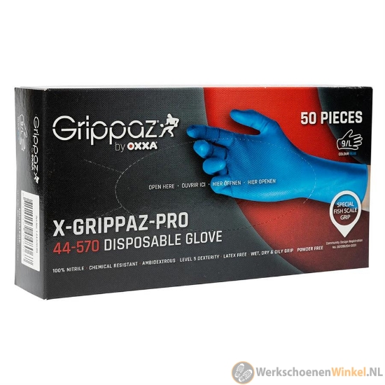 Oxxa 44-570 X-Grippaz-Pro blauw, dispenser à 50 stuks