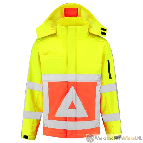 Voordelige Softshelljas Verkeersregelaar RWS fluorgeel/oranje