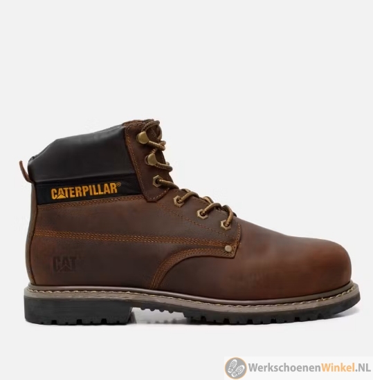 Afbeelding van Nette leren Caterpillar S3 SRA werkschoenen met stalen bescherming (slijtvast) - bruin