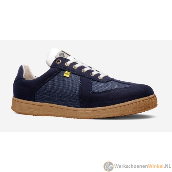 Afbeelding van Sportieve veiligheidsschoenen ToWorkFor Noseslide S3 ESD laag met comfort inlegzool - blauw/wit