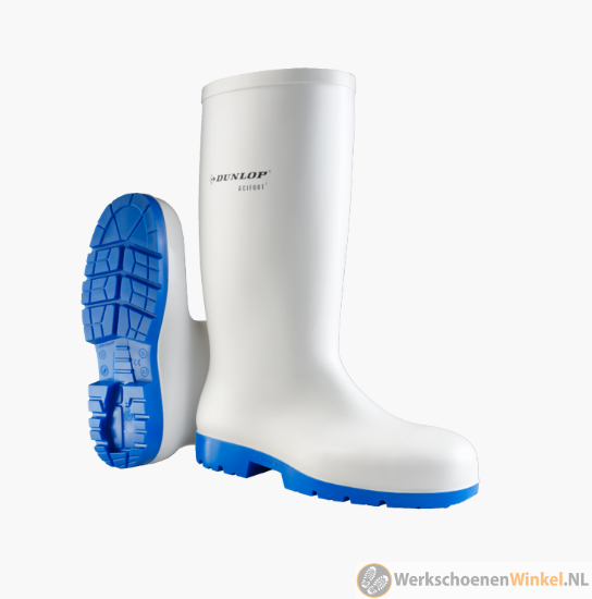 Afbeelding van Stevige Dunlop veiligheidslaars S4 SRC waterdicht Acifort materiaal - wit/blauw