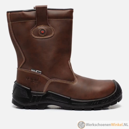 Afbeelding van Waterdichte werklaars Gevavi GS91 Bari S3 PU zool met bontvoering - bruin