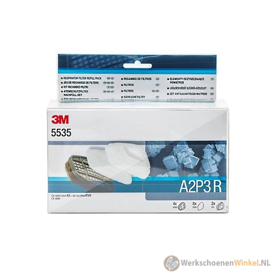 Afbeelding van 3M 5535 filterkit 4 gasfilters, 8 stoffilters en 2 filterhouders (gecombineerde bescherming)
