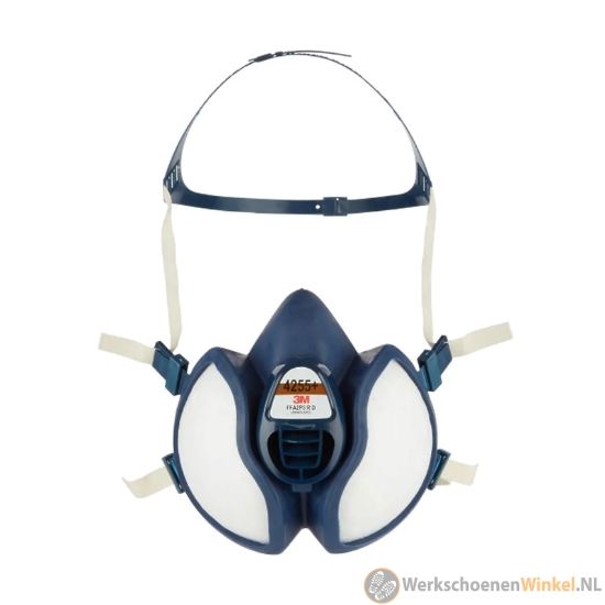 Afbeelding van 3M 4255+ onderhoudsvrij halfgelaatsmasker A2P3 R D met geïntegreerde filters en siliconenvrije gelaatsafdichting