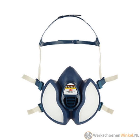 Afbeelding van 3M 4277+ onderhoudsvrij halfgelaatsmasker ABE1P3 R D met geïntegreerde filters en hoogdraagcomfort
