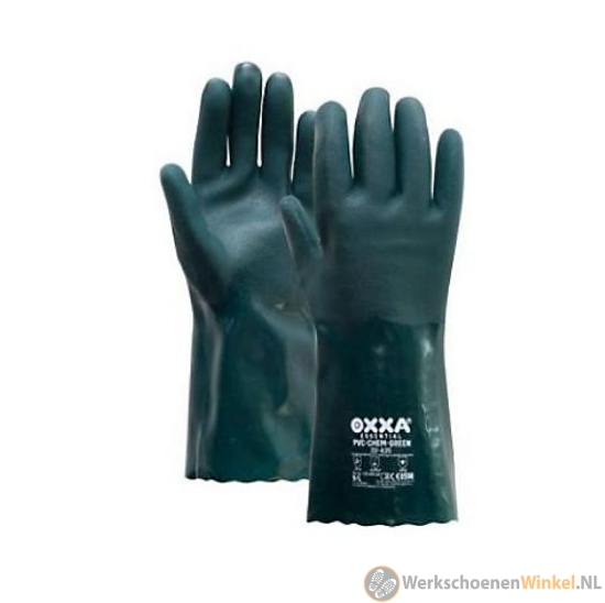 Afbeelding van Werkhandschoen Oxxa 20-427 PVC-Chem-Green met Sandy grip (35 cm)