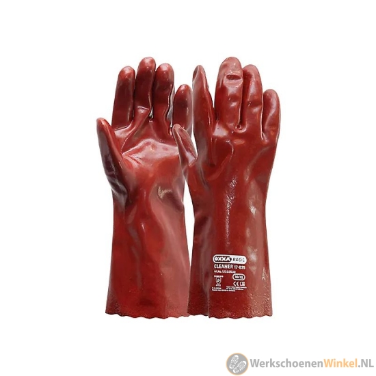 Afbeelding van Volledig gecoate PVC Oxxa 17-035 Cleaner rood werkhandschoen (350 mm lang)