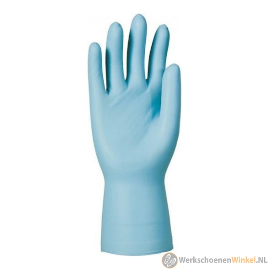 Afbeelding van 28 cm lange chemie bestendige KCL Dermatril P 743 handschoen (blauw, 50 stuks)