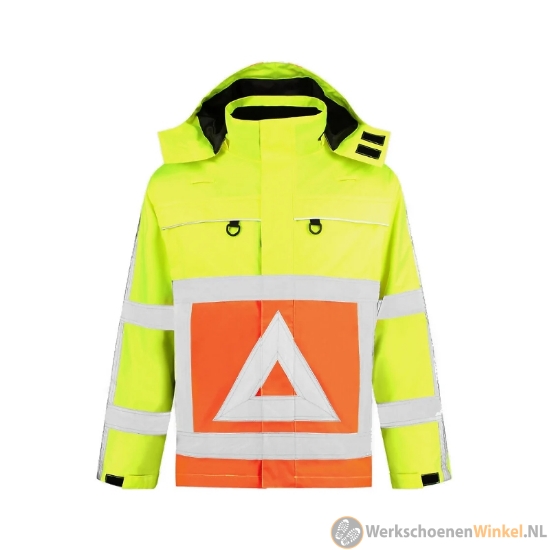 Afbeelding van Professionele RWS verkeersregelaarsparka waterdicht en ademend - fluorgeel/oranje