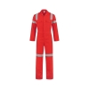 Afbeelding van Comfortabele hi-vis overall met reflectie striping 100% katoen en ademend - rood