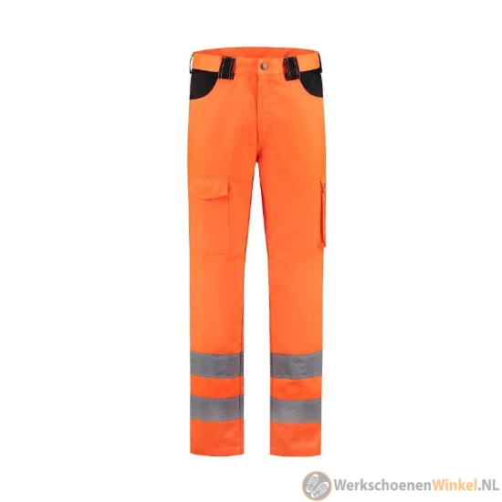 Afbeelding van Duurzame werkbroek RWS-reflectie striping met extra praktische zakken  - fluororanje