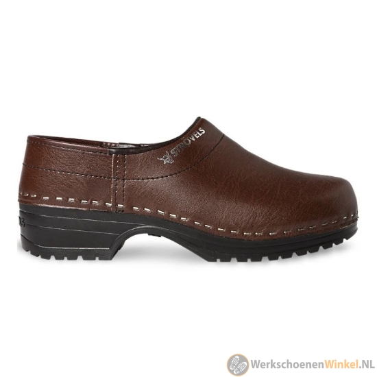 Afbeelding van Slijtvaste werkklomp Strövels met houten binnenzool SB ESD (lichtgewicht) - bruin