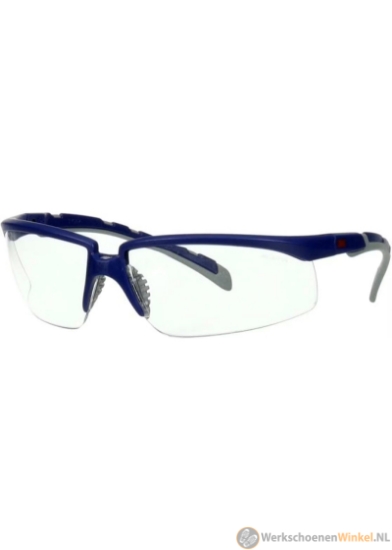Afbeelding van Comfortabele 3M veiligheidsbril met anticondens en antikras (helder zicht) - blauw/grijs