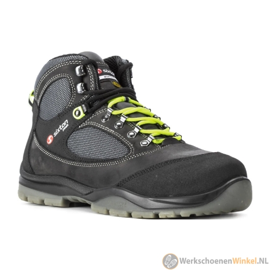 Afbeelding van Sixton Sound S3 hoge werkschoen met PU/PU loopzool (extra slijtvast) - zwart/lime
