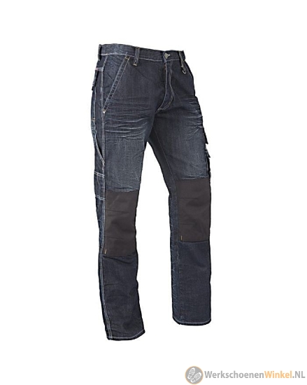 Afbeelding van Stevige denim herenwerkbroek met ademend katoen en verstevigde naden - lengtemaat 36