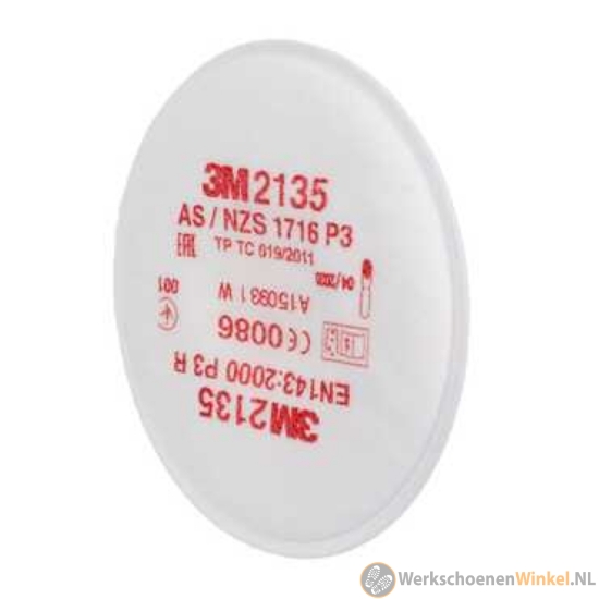 Afbeelding van 3M 2135 Stoffilter P3 R (20st) te combineren met 3M 501 filterhouder